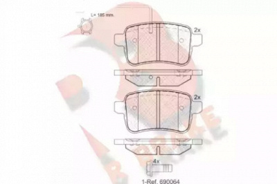 R BRAKE rb1995 -  Комплект тормозных колодок, дисковый тормоз